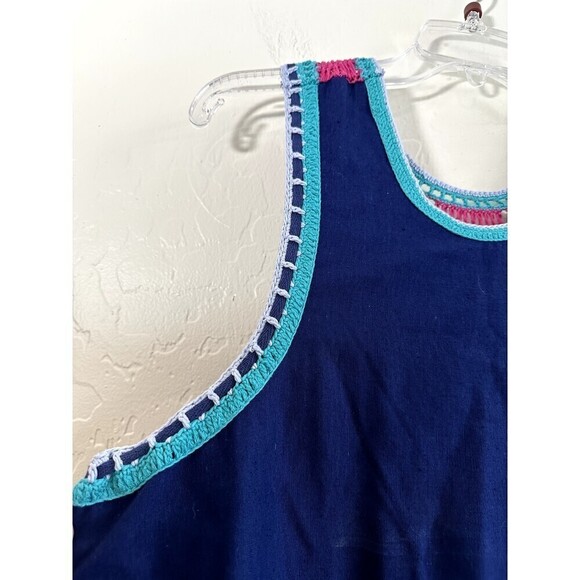 Akemi + Kin Anthropologie Crochet Trim Swing Shift Dress Size L Boho Hippie - Picture 14 of 16